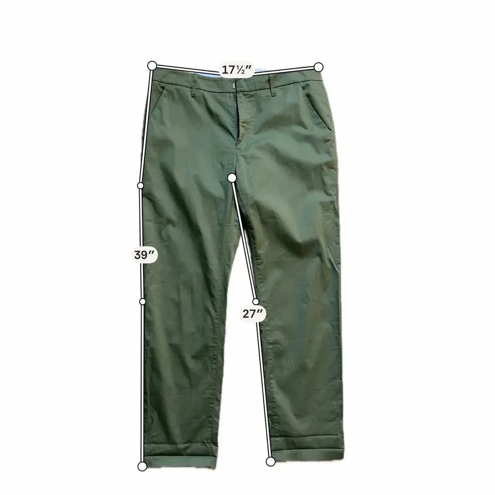 NWT J.Crew Slim Boyfriend Chino Pants Olive Green Size 30 AV254